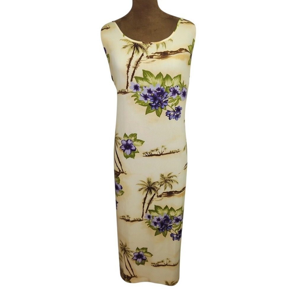 Vintage Jane Ashley Dress Size XL Resortwear Vacation Tropical Tie Back